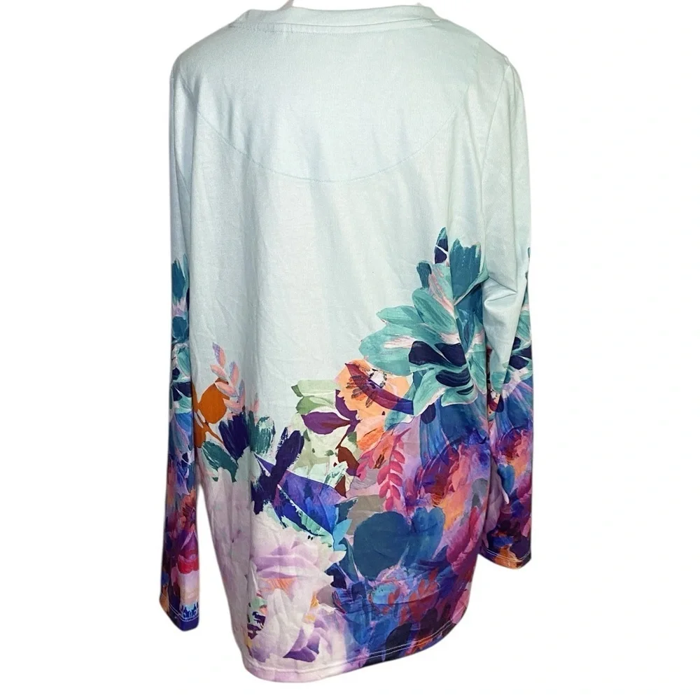 Soft Surroundings Pasaia Floral Long Sleeve Top - Picture 2 of 13